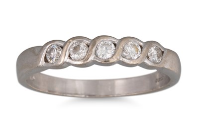 Lot 239 - A DIAMOND FIVE STONE RING, mounted in 18ct...