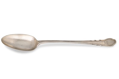 Lot 479 - A GEORGE V SILVER LONG HANDLED SERVING SPOON,...