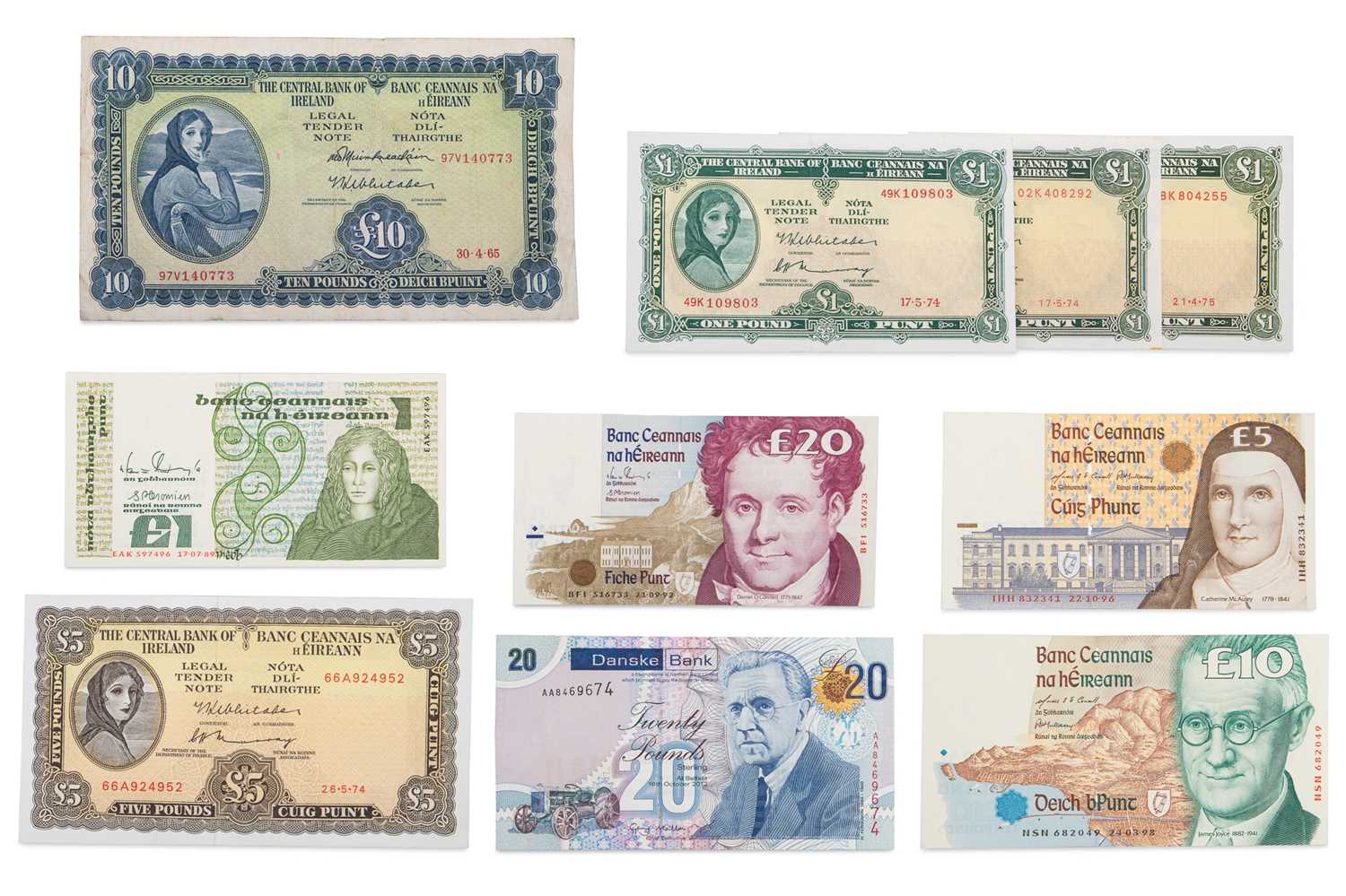 Lot 440 - A COLLECTION OF FIVE LAVERY NOTES, £10 to £1...