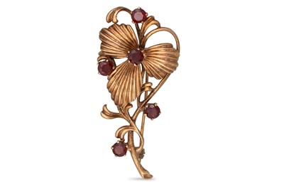Lot 168 - THREE VINTAGE 9CT GOLD BROOCHES, amethyst and...