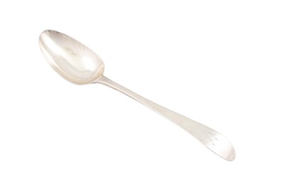 Lot 542 - A GEORGE III IRISH SILVER SERVING SPOON,...