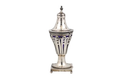 Lot 543 - A CONTINENTAL NEO CLASSICAL STYLE SILVER SUGAR...