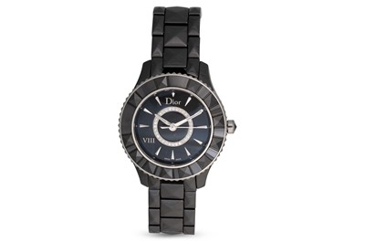 Lot 232 - A LADY'S DIOR VIII WRISTWATCH, black ceramic...