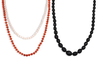 Lot 495 - A COLLECTION COMPRISING TWO ANTIQUE CORAL...