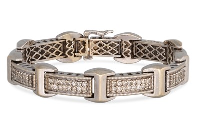 Lot 99 - A DIAMOND SET BRACELET, diamond set links...