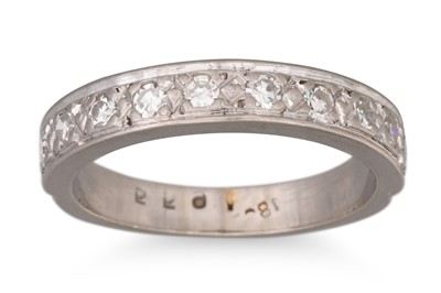 Lot 377 - A DIAMOND HALF ETERNITY RING, 18ct white gold,...