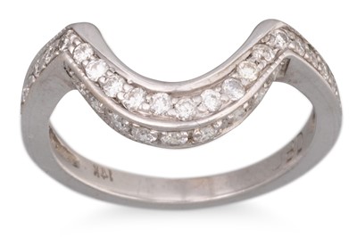 Lot 315 - A DIAMOND SET SHAPED RING, stamped 14ct gold,...