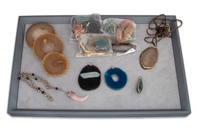 Lot 10 - A COLLECTION OF POLISHED BEAD NECKLACES, agate...