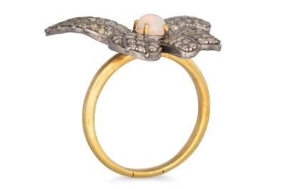 Lot 18 - AN OPAL AND DIAMOND RING, modelled as a...