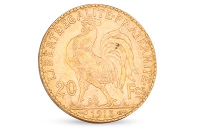 Lot 451 - A FRENCH 20 FRANC GOLD COIN, dated 1913, 6.47...