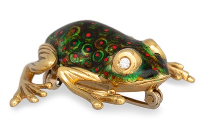 Lot 157 - AN ENAMELLED NOVELTY BROOCH, modelled as a...