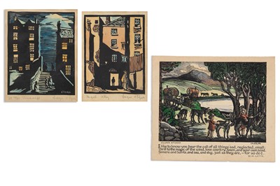 Lot 255 - A PAIR OF HAND COLOURED WOODBLOCK PRINTS, by...