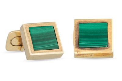 Lot 101 - A PAIR OF 1970's DESIGN MALACHITE SET...