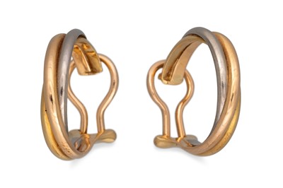 Lot 205 - A PAIR OF VINTAGE CARTIER TRINITY EARRINGS, in...