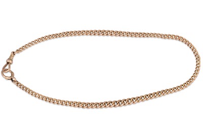 Lot 30 - A 9CT ANTIQUE ROSE GOLD GRADUATED ALBERT WATCH...