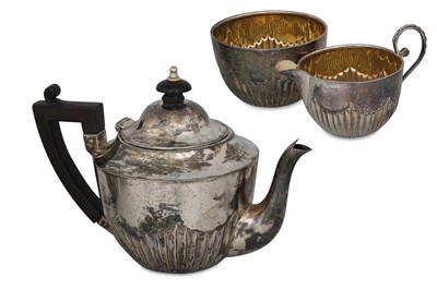 Lot 471 - A VICTORIAN THREE PIECE SILVER TEA SERVICE,...