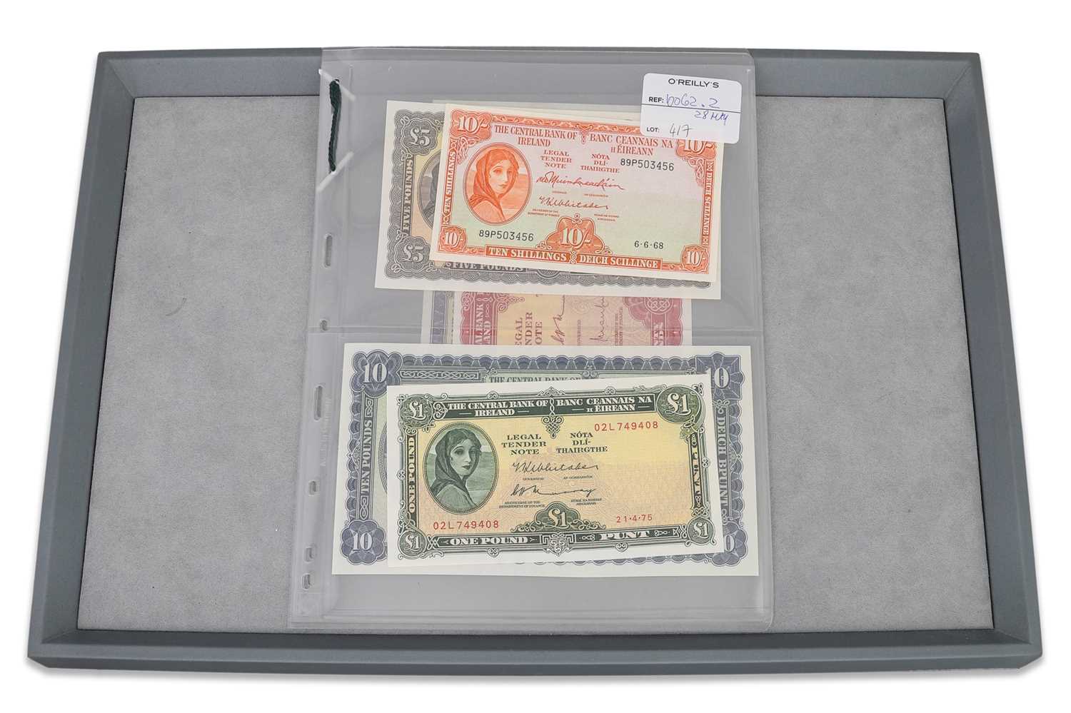Lot 417 - A LADY LAVERY SET OF 6 IRISH BANKNOTES, ABOUT...
