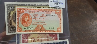 Lot 417 - A LADY LAVERY SET OF 6 IRISH BANKNOTES, ABOUT...
