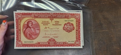 Lot 417 - A LADY LAVERY SET OF 6 IRISH BANKNOTES, ABOUT...