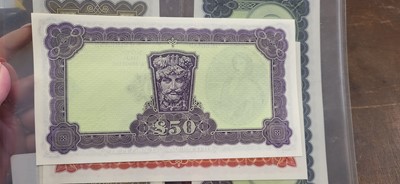 Lot 417 - A LADY LAVERY SET OF 6 IRISH BANKNOTES, ABOUT...