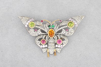 Lot 66 - A MULTI-GEM SET BROOCH, modelled as a...