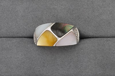 Lot 60 - A MOTHER OF PEARL AND DIAMOND RING, mounted in...