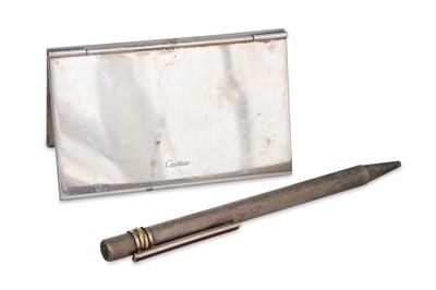 Lot 401 - A STERLING SILVER CARTIER CALLING CARD CASE,...