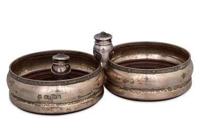Lot 404 - A PAIR OF MODERN IRISH SILVER WINE COASTERS,...