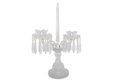 Lot 395 - A WATERFORD CRYSTAL CANDELABRA, suspending...