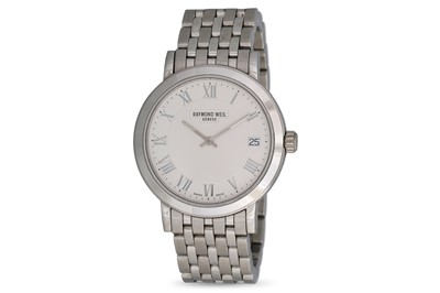 Lot 362 - A MID SIZE RAYMOND WEIL STAINLESS STEEL...