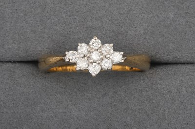 Lot 115 - A DIAMOND CLUSTER RING, the brilliant cut...