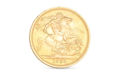 Lot 388 - A QEII 1958 GOLD SOVEREIGN ENGLISH COIN, 22ct,...