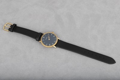 Lot 184 - AN 'EDOX' WRISTWATCH, roman numerals, black...