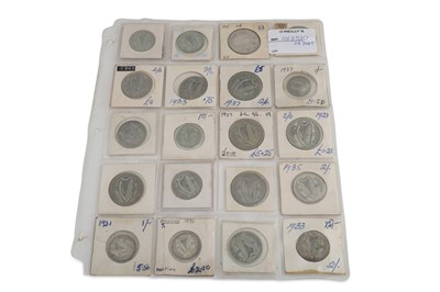 Lot 367 - AN ALBUM PAGE OF 20 IRISH SILVER COINS,...