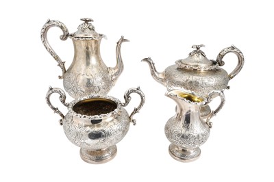 Lot 544 - A VICTORIAN FOUR PIECE SILVER TEA & COFFEE...