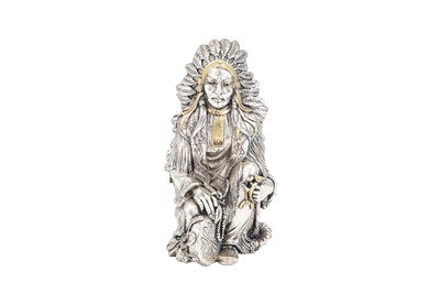 Lot 547 - A MODERN ITALIAN SILVER (.800) GILT MODEL OF A...