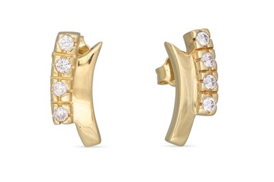 Lot 87 - A PAIR OF STONE SET CLUSTER EARRINGS, mounted...