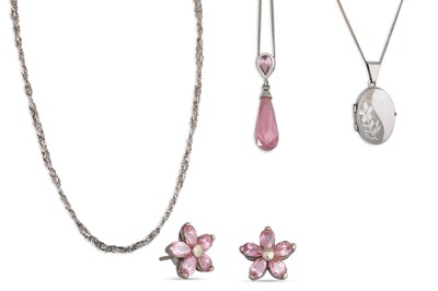 Lot 301 - A COLLECTION OF WHITE GOLD JEWELLERY, 17.3 g....