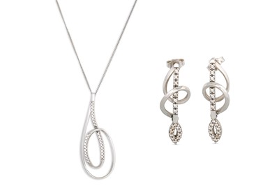 Lot 327 - A GROUP OF WHITE GOLD JEWELLERY, stone set
