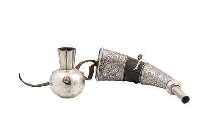 Lot 555 - AN ANTIQUE SOUTH AMERICAN SILVER EMBOSSED...