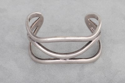 Lot 14 - AN ARMANI SILVER CUFF BRACELET