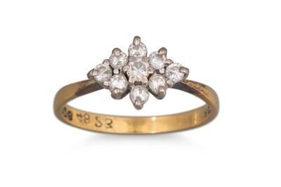Lot 166 - A DIAMOND CLUSTER RING, mounted in 18ct white...