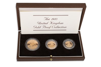 Lot 371 - A 1983 UK 3 GOLD COIN COLLECTION, comprising...