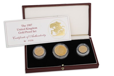 Lot 373 - A 1987 UK 3 GOLD COIN COLLECTION, comprising...