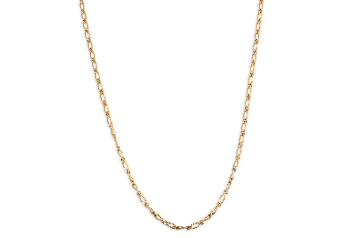 Lot 66 - A 9CT GOLD CURB LINK NECKLACE, 29" long, 9 g.