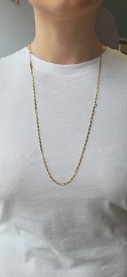 Lot 66 - A 9CT GOLD CURB LINK NECKLACE, 29" long, 9 g.