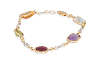 Lot 248 - A MULTI GEM SET BRACELET, the various cut and...