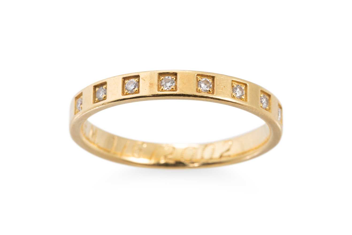 Lot 3 - AN 18CT DIAMOND SET BAND RING, with French...