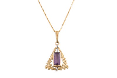 Lot 143 - THREE 9CT GOLD CHAINS, and pendants, 10 g.