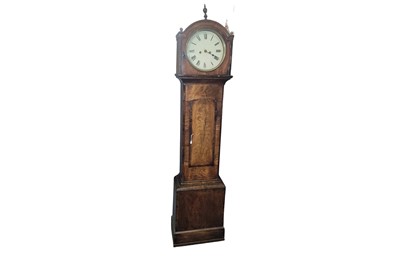 Lot 576 - A VICTORIAN IRISH MAHOGANY LONG CASE CLOCK,...